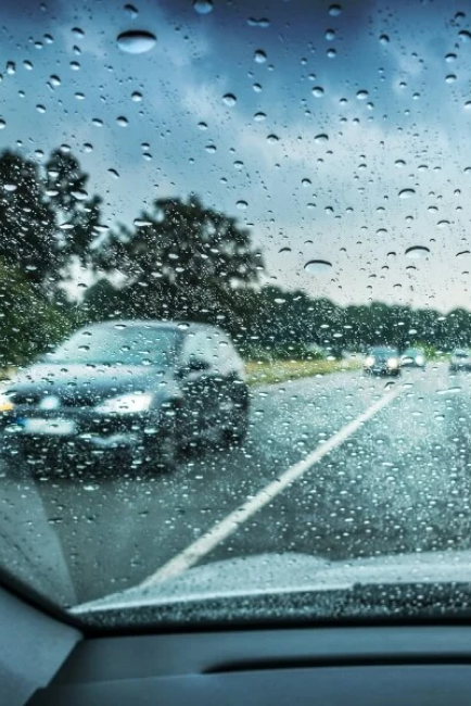 Car Driving in rain Image